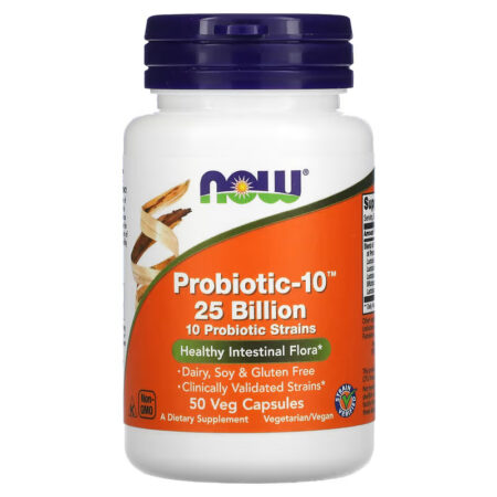 Probiotic-10 - 25 مليار - 50 كبسولة نباتية من NOW Foods