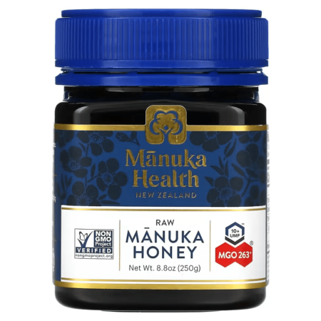 عسل المانوكا الخام، UMF 10+‎، ‏+263 ميثيل جليوكسال (MGO)، ‏ (250 جم) من Manuka Health